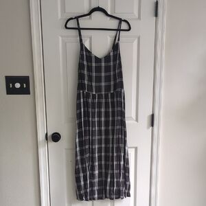 GAP Casual Blue and Black Midi Sundress